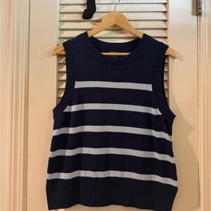 Lands' End Navy Drifter Sweater Vest